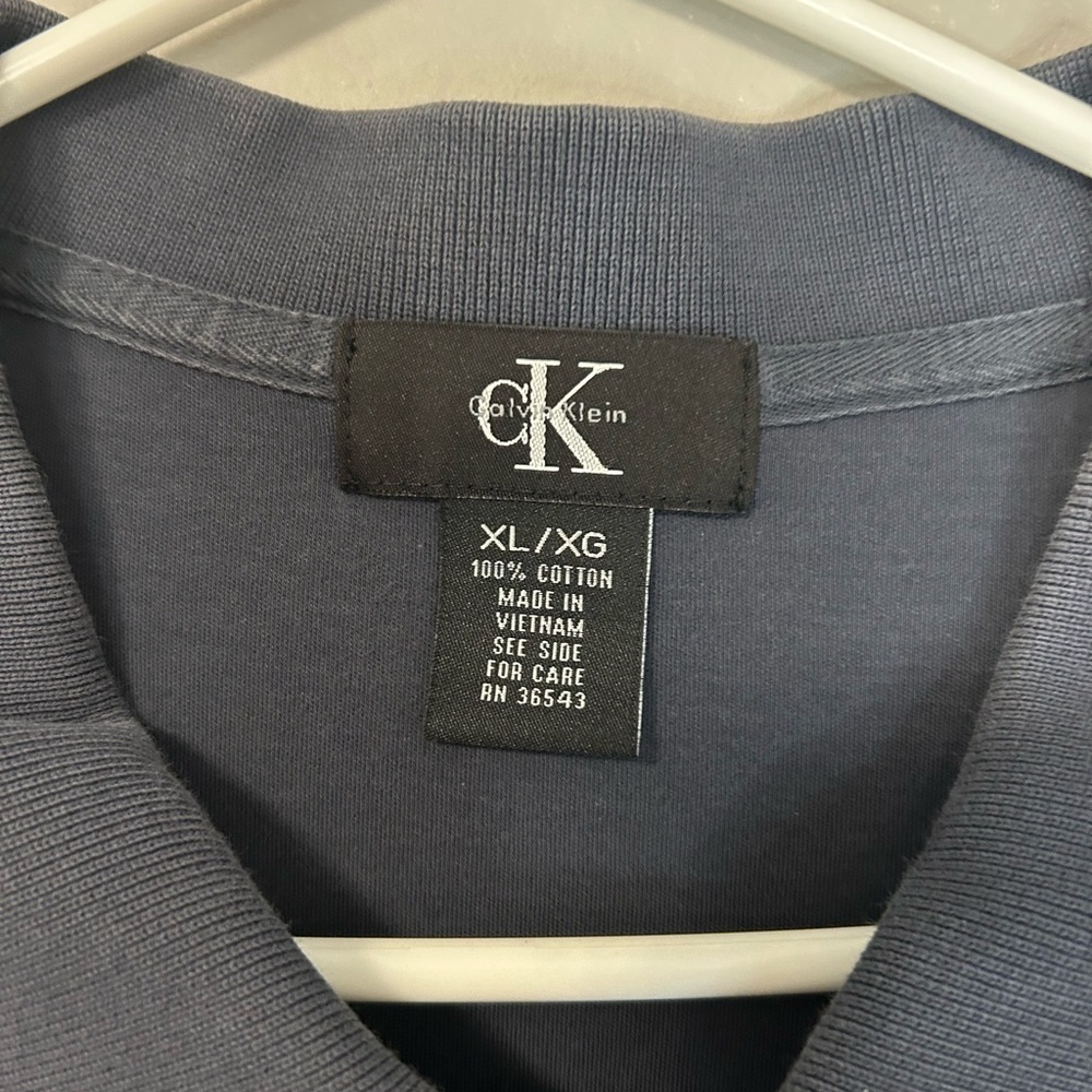 Men’s Calvin Klein Blue Polo Shirt Short Sleeve, Size XL - Picture 3 of 4